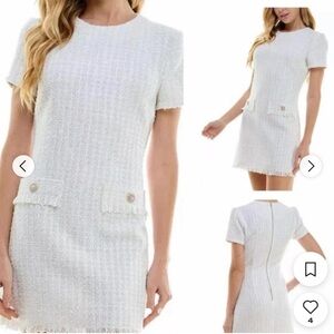 ASOS White Textured Mini Dress